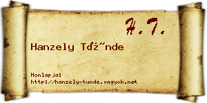 Hanzely Tünde névjegykártya